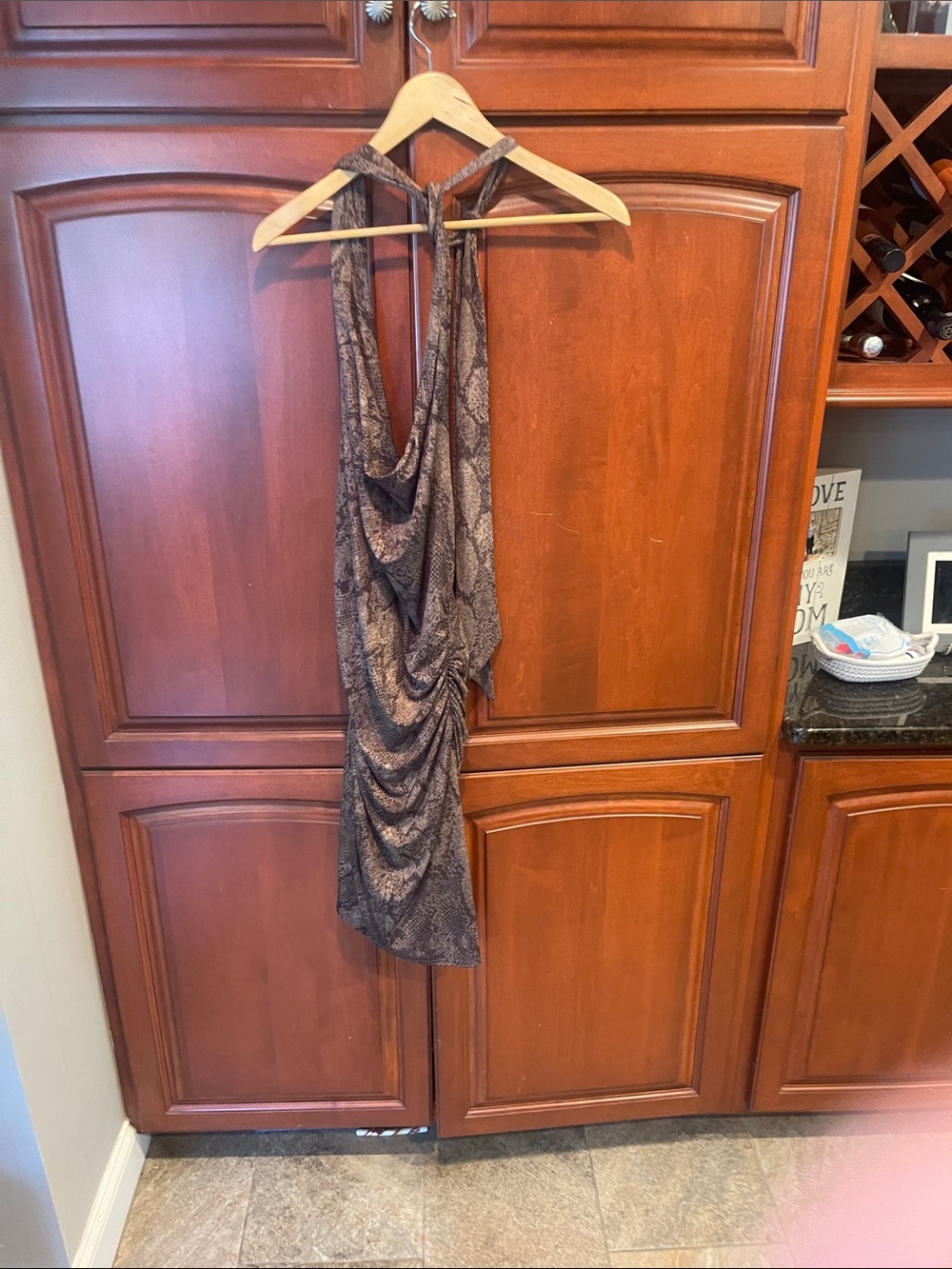Abercrombie & Fitch Brown Draped Halter Accent Cover